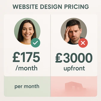 Cost comparison showing affordable monthly payments vs expensive upfront fees